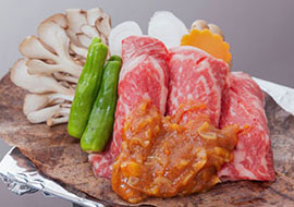 上州牛の朴葉焼き